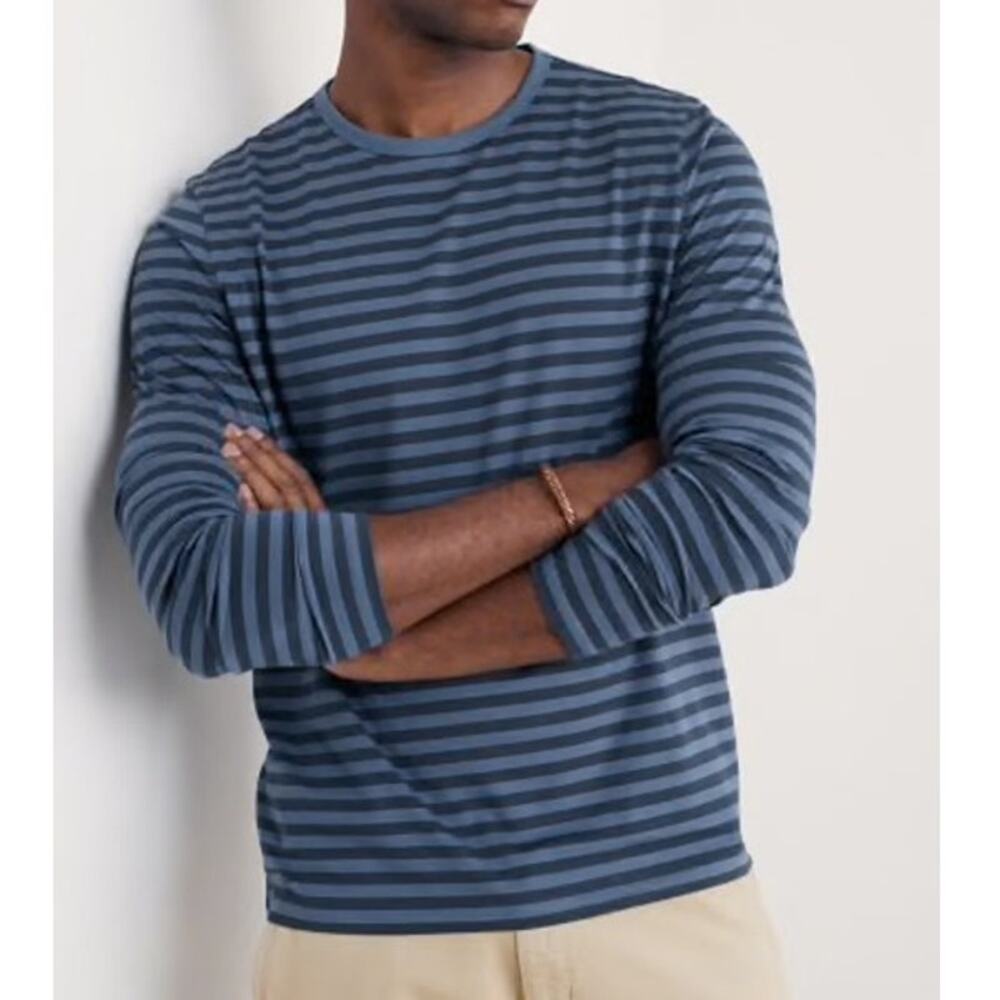 Seasalt Cornwall Men’s Small Sailor Shirt Crew Neck Organic Cotton Striped